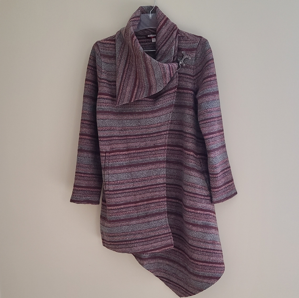 NWOT Garnet Hill Asymmetrical Boiled-Wool Coat Size 8 Regular